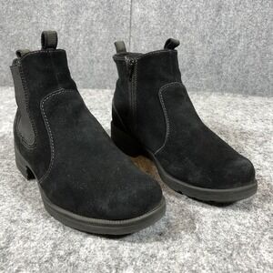 Earth Origins Women's 9 W Roxana Black Suede Chelsea Ankle Booties